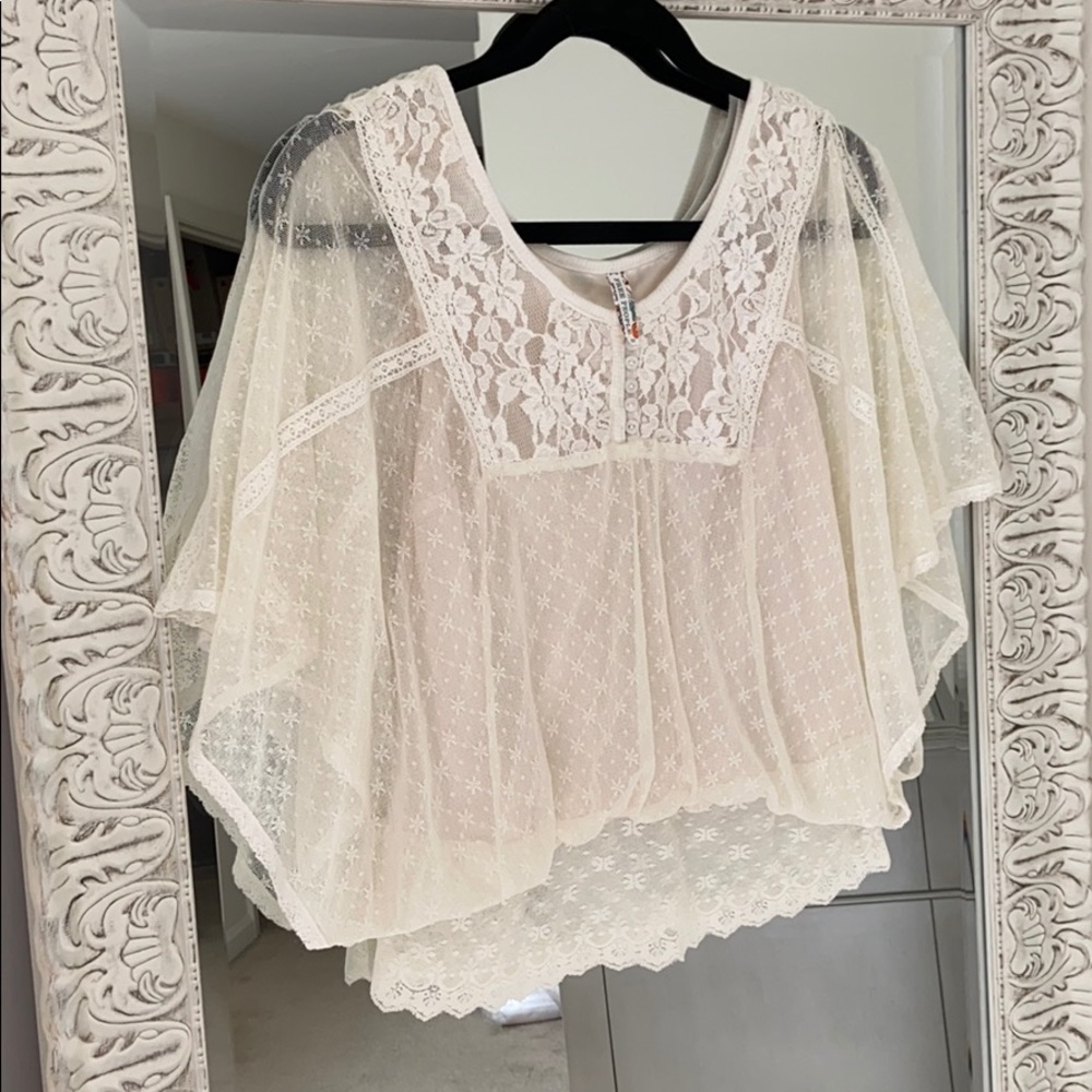 Free People lace blouse, size small